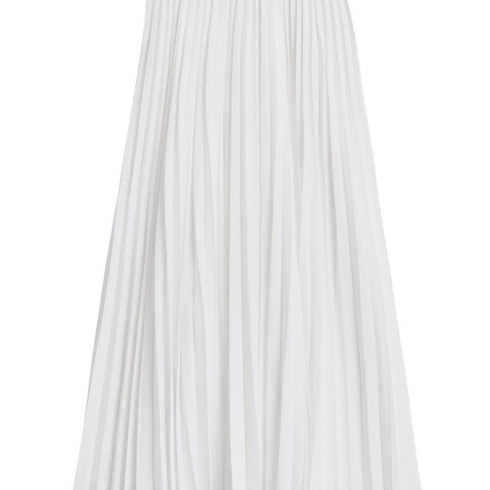 Banana Republic Women's White Pleated Poplin Maxi Skirt, size 4